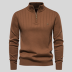 Herren Halber Reißverschluss Strickpullover | Langarm