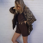 Lea | Jacke mit O-Ausschnitt und Leopardenprint