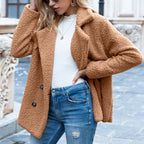 Moderne Damen-Teddy-Mantel | Langarm