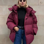Stellianet | Damen Puffer Kapuzenjacke | Übergroß