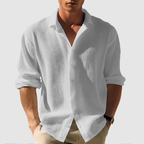 Frederik | Einfarbiges langärmeliges Button-Down-Saum
