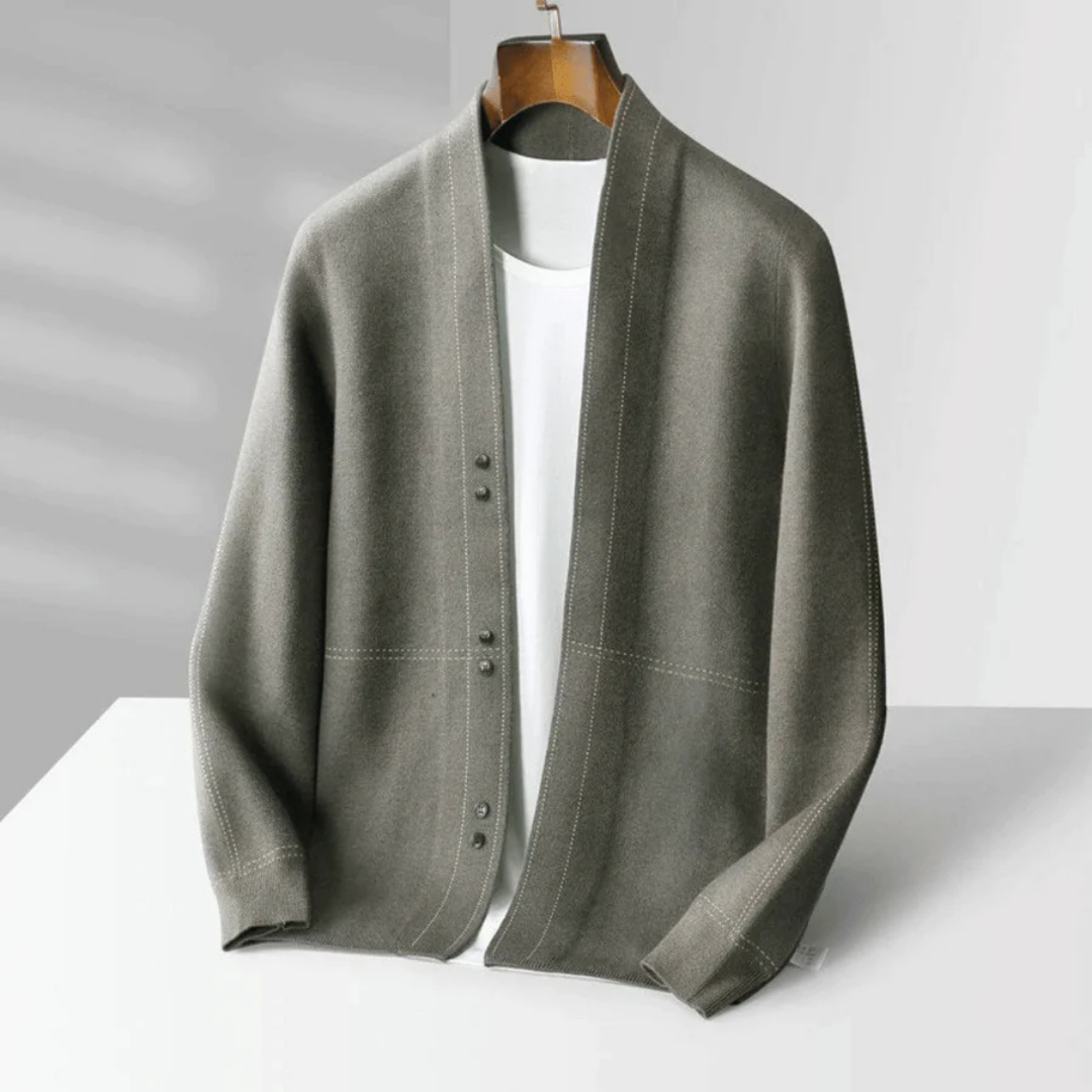 Herren Warme Winter Langarm Strickjacke | Knopf Daunen