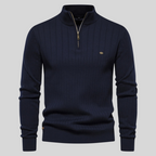 Herren Halber Reißverschluss Strickpullover | Langarm