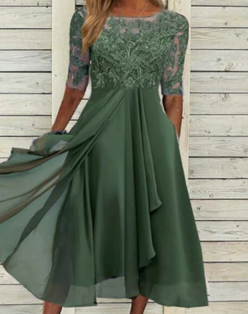 Festliche Hochzeit Abendkleid Damen | Midikleid