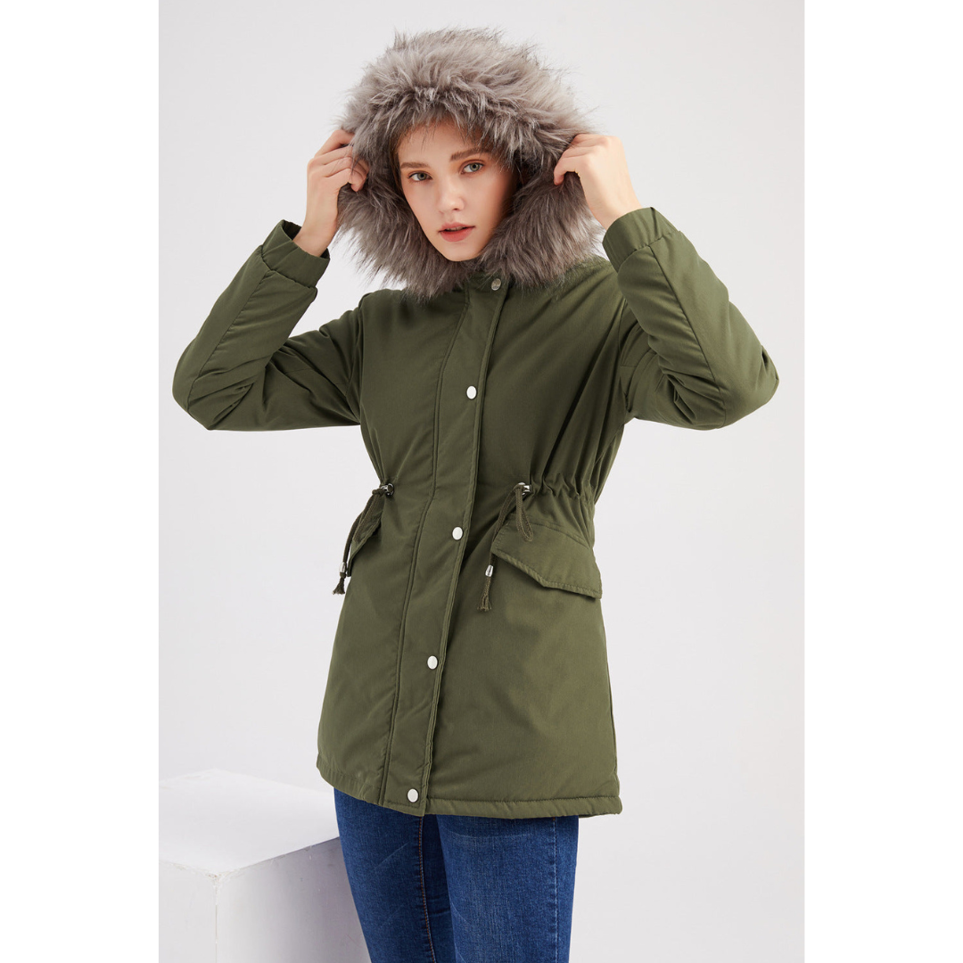 Damen Kapuze Winter Parka Jacke | Warm