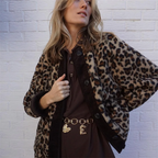 Lea | Jacke mit O-Ausschnitt und Leopardenprint