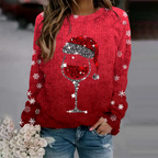 Damen Warmer Strick-Weihnachtspullover | Rundhalsausschnitt