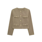 Damen Kurze Vintage Jacke | Langarm