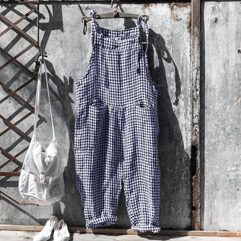 Damen Entspannter Passform Gestreifter Jumpsuit | Ärmellos