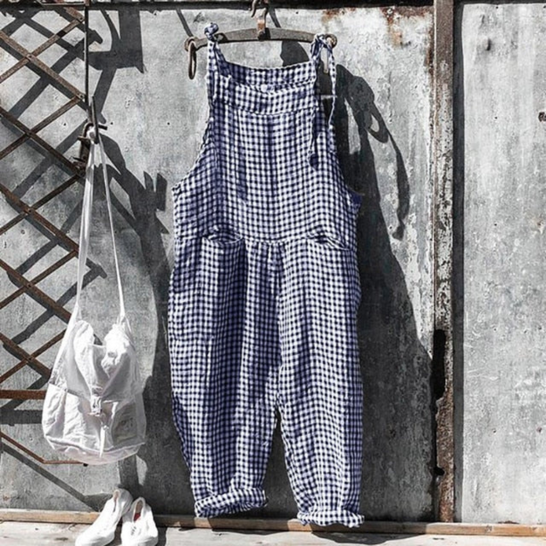 Damen Entspannter Passform Gestreifter Jumpsuit | Ärmellos