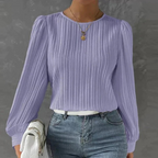 Damen Plissierte Bluse | Langarm