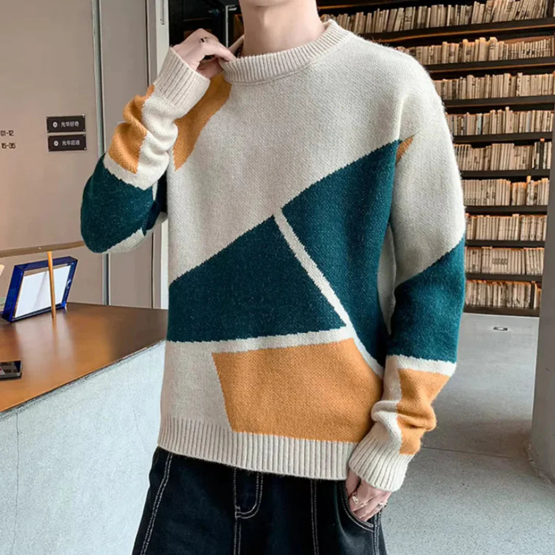 Herren Rundhalsausschnitt Gestrickt Pullover | Warm