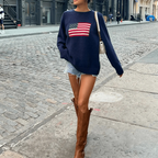 Damen Strick Langarm Pullover | Warm
