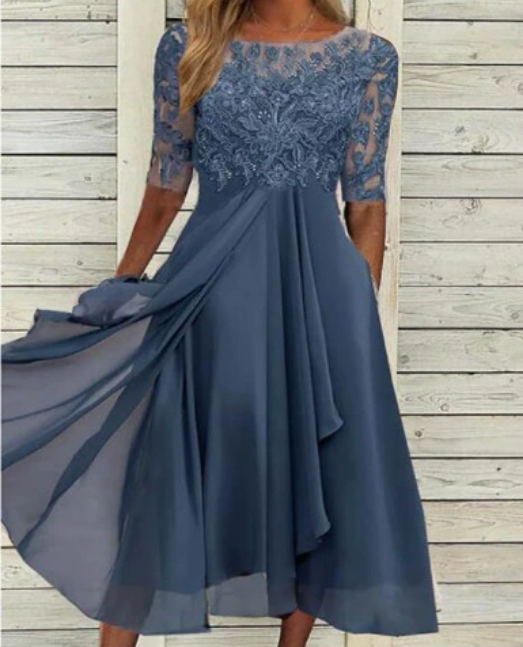 Festliche Hochzeit Abendkleid Damen | Midikleid