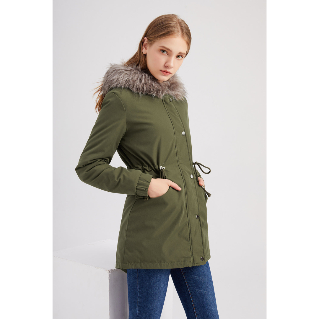 Damen Kapuze Winter Parka Jacke | Warm