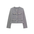 Damen Kurze Vintage Jacke | Langarm