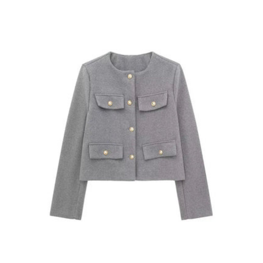 Damen Kurze Vintage Jacke | Langarm