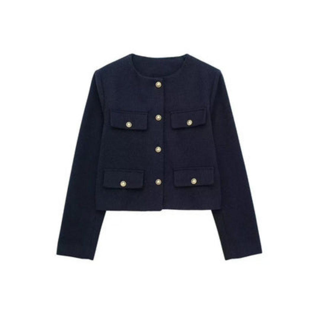 Damen Kurze Vintage Jacke | Langarm