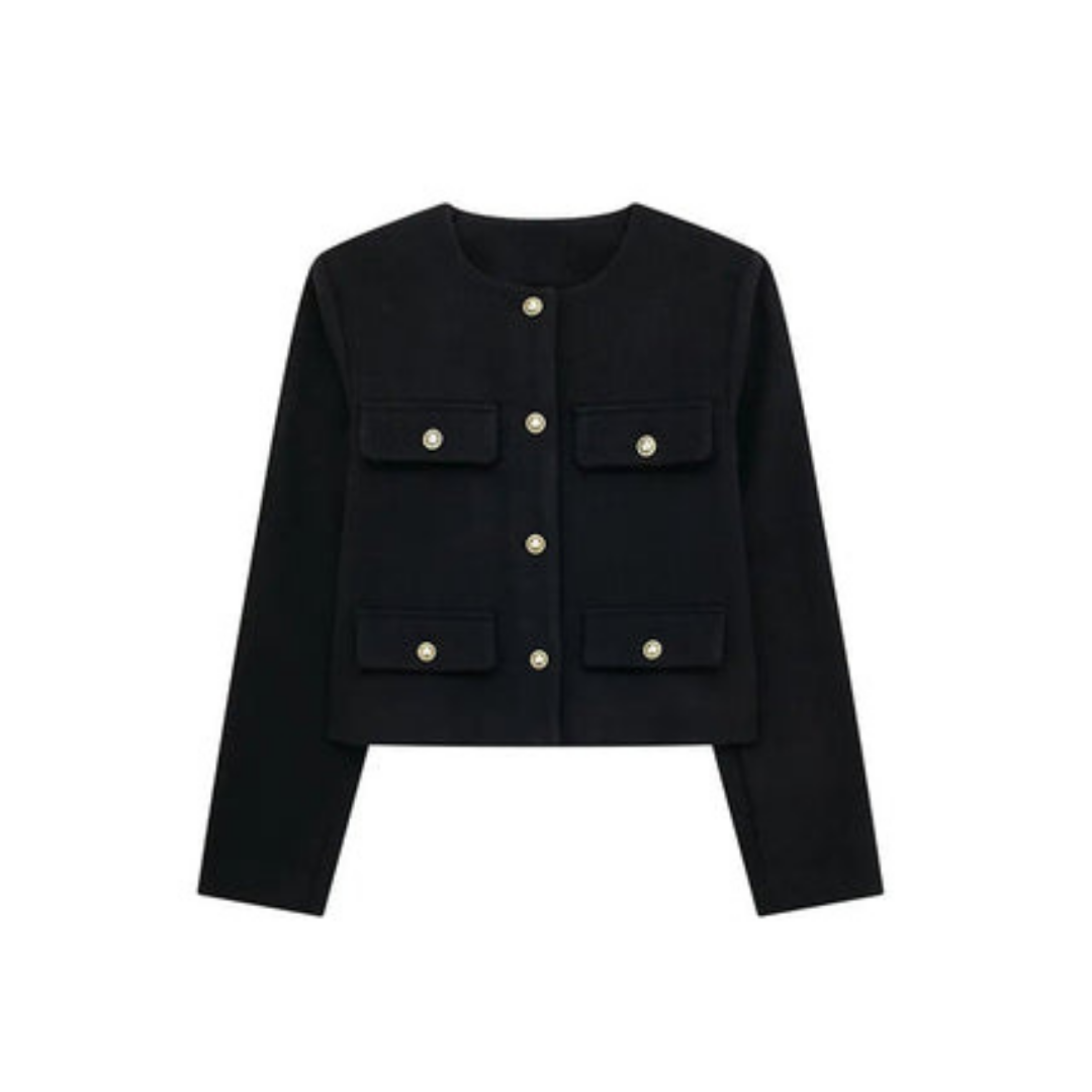 Damen Kurze Vintage Jacke | Langarm