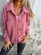 Langärmeliger Damen-Teddy-Mantel | Lässig