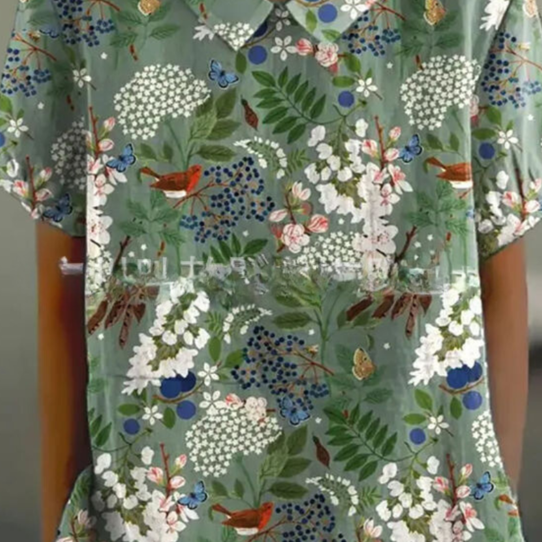 Damen Moderne Blumenbluse | Sommer