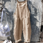 Damen Entspannter Passform Gestreifter Jumpsuit | Ärmellos