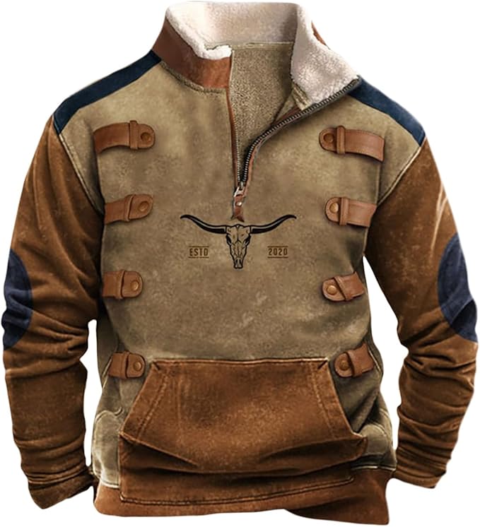 Herren Halbem Reißverschluss Winterpullover | Langarm