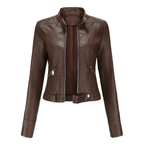Damen Reißverschluss Kurze Bikerjacke | Langarm