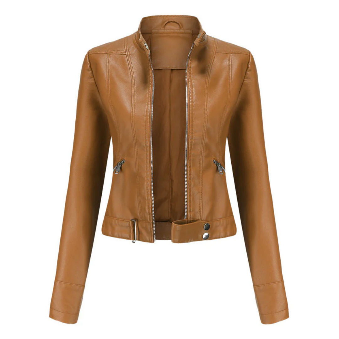 Damen Reißverschluss Kurze Bikerjacke | Langarm