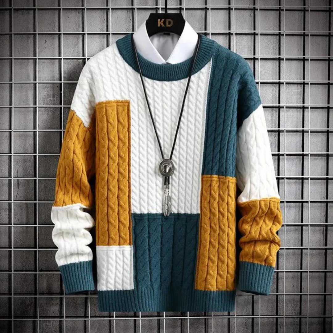 Herren Strick Warm Rundhalsausschnitt Pullover | Langarm