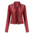 Damen Reißverschluss Kurze Bikerjacke | Langarm