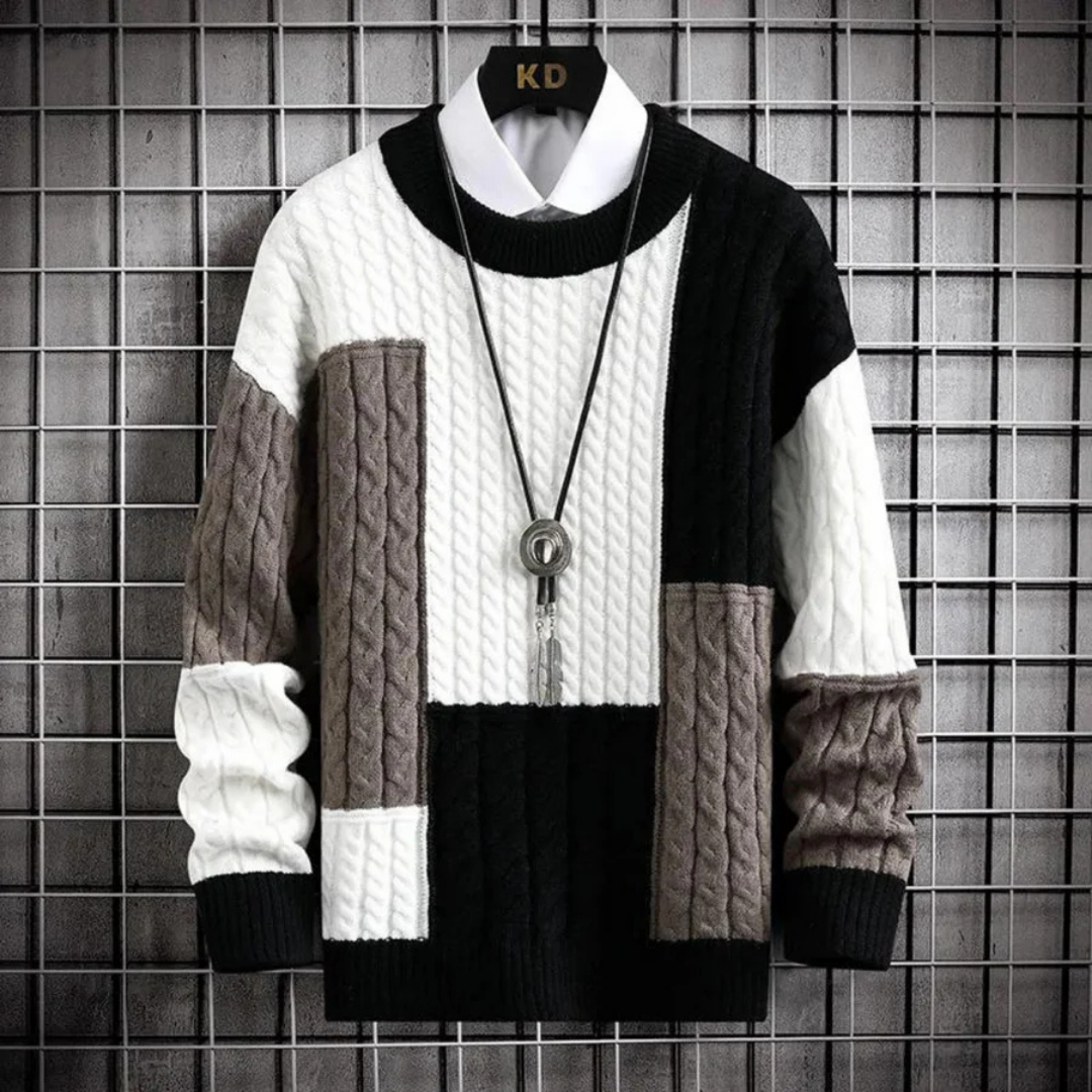 Herren Strick Warm Rundhalsausschnitt Pullover | Langarm