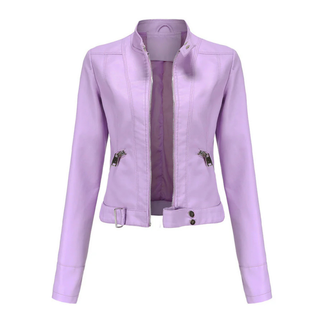 Damen Reißverschluss Kurze Bikerjacke | Langarm