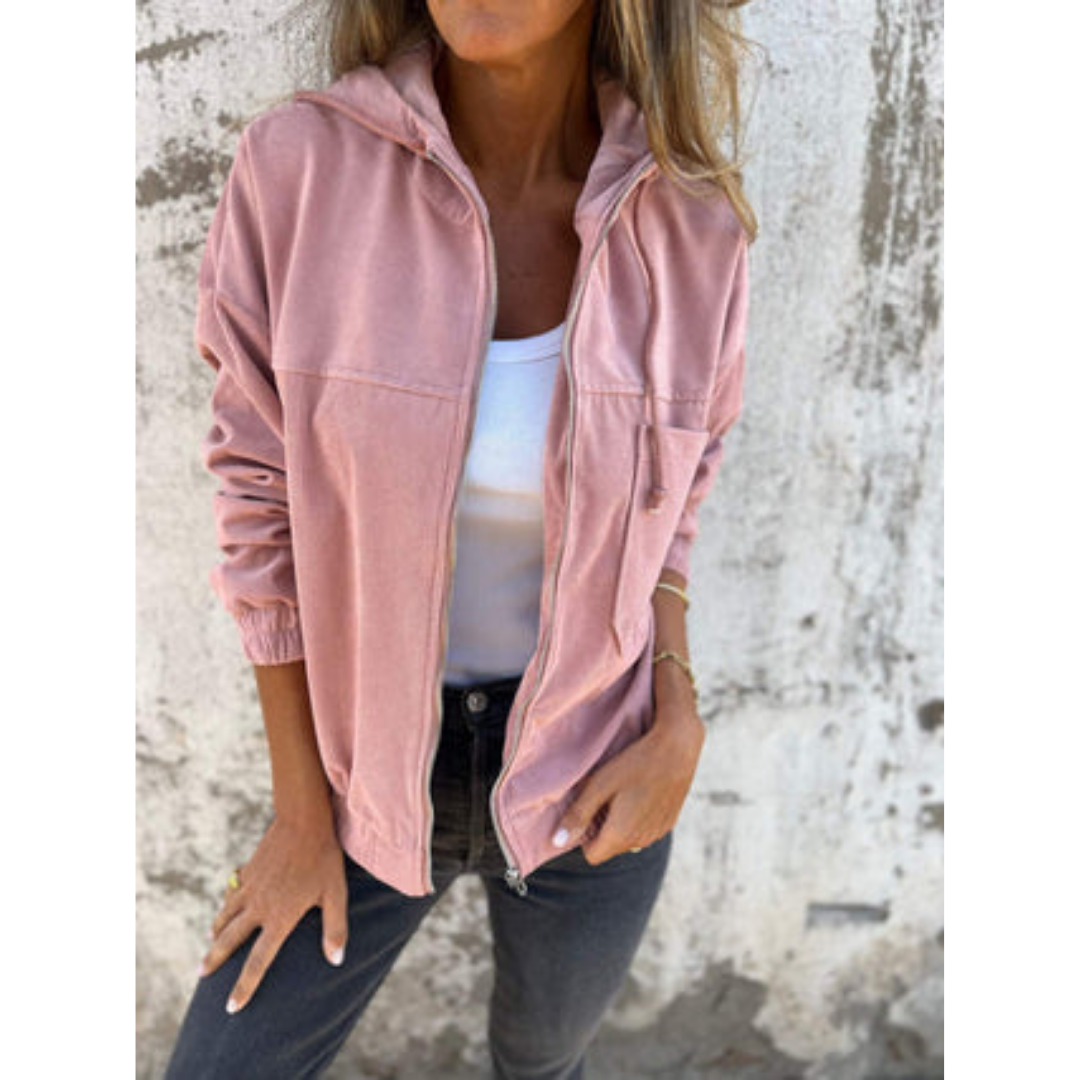 Damen Reißverschluss Kapuzenjacke | Langarm