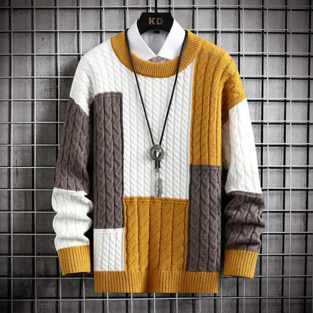 Herren Strick Warm Rundhalsausschnitt Pullover | Langarm