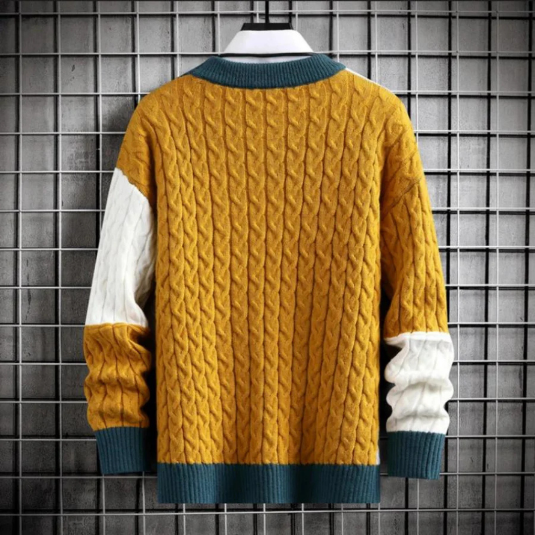 Herren Strick Warm Rundhalsausschnitt Pullover | Langarm