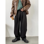 Herren Weitbein Hose | Schwarz