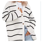 Damen Strick Knopf Daunen Warme Strickjacke | Lange