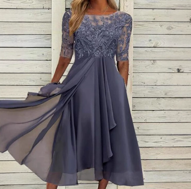 Festliche Hochzeit Abendkleid Damen | Midikleid