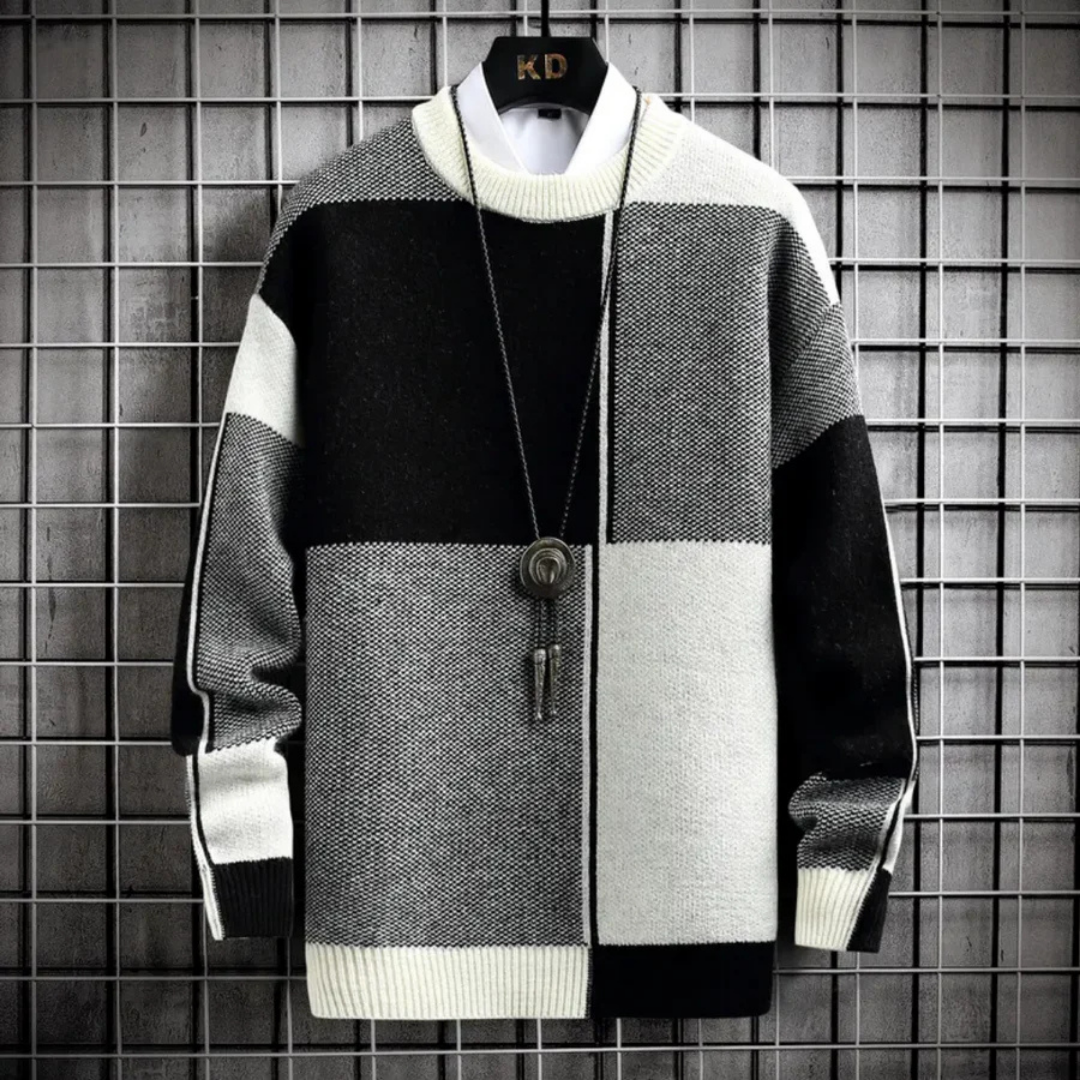 Herren Langarm Strick Warmer Pullover | Rundhalsausschnitt