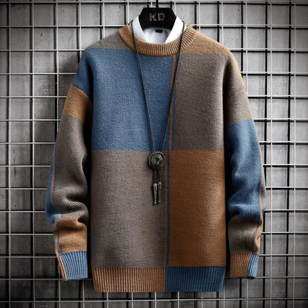 Herren Langarm Strick Warmer Pullover | Rundhalsausschnitt