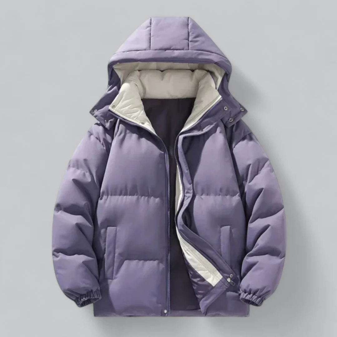 Herren Puffer Reißverschluss Winterjacke | Kapuze