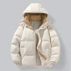 Herren Puffer Reißverschluss Winterjacke | Kapuze