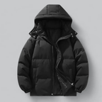 Herren Puffer Reißverschluss Winterjacke | Kapuze