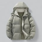 Herren Puffer Reißverschluss Winterjacke | Kapuze