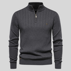 Herren Halber Reißverschluss Strickpullover | Langarm