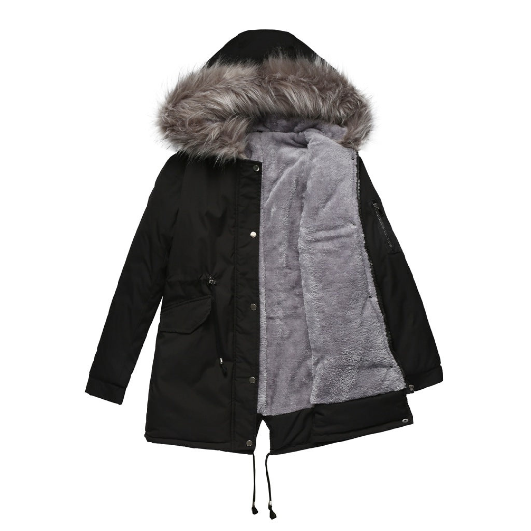Damen Kapuze Winter Parka Jacke | Warm