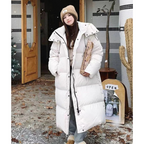 Damen Lange Winter Puffer Daunenjacke | Kapuze