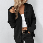 Brittan | Damen Warme Strickjacke | Knopf Daunen