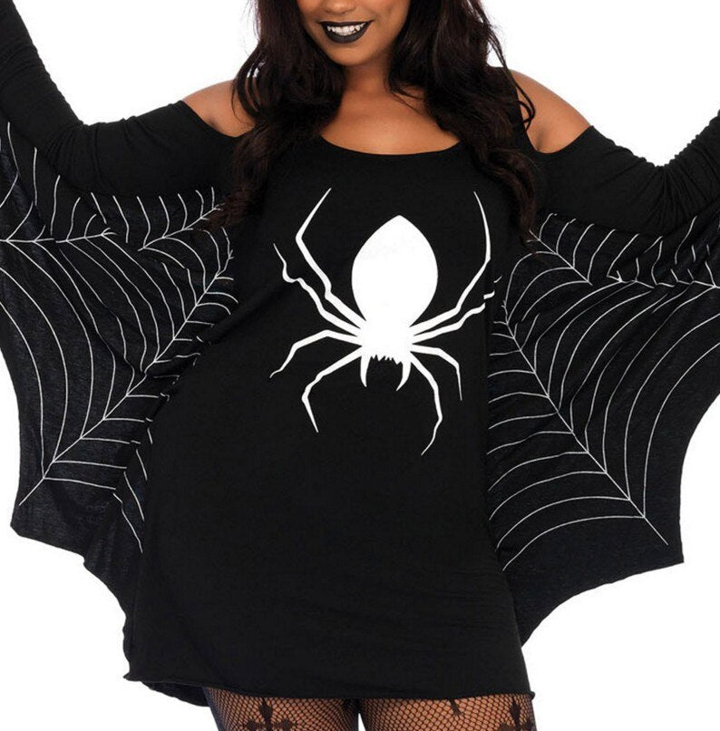 Gothic Spider Halloween Kostüm Kleid | Mini